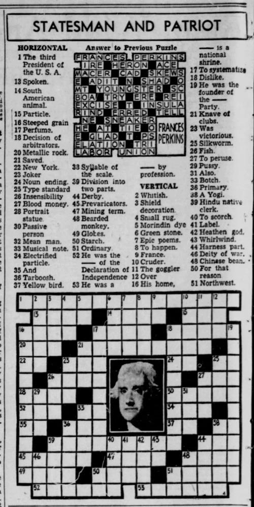 Crossword Puzzle Jul 04 1939 1424293 NewspaperArchive 